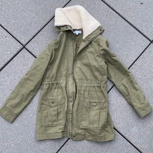 Army Green Sherpa Neck Jacket